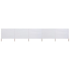 Paravientos de playa de 5 paneles tela blanco arena 600x80 cm de vidaXL, Sombrillas - Ref: Foro24-47154, Precio: 41,35 €, Des...