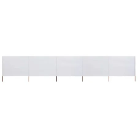 Paravientos de playa de 5 paneles tela blanco arena 600x80 cm de vidaXL, Sombrillas - Ref: Foro24-47154, Precio: 39,97 €, Des...