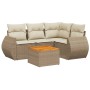 Juego de sofás jardín con cojines 5 pzas ratán sintético beige de , Conjuntos de jardín - Ref: Foro24-3224987, Precio: 376,64...