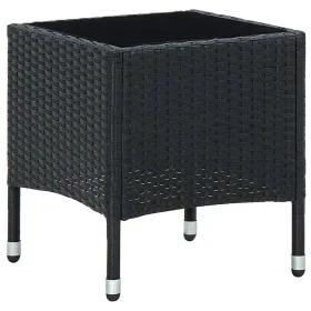 Mesa de jardín ratán sintético negro 40x40x45 cm de vidaXL, Mesas de jardín - Ref: Foro24-45901, Precio: 47,09 €, Descuento: %