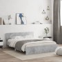 Estructura de cama cabecero y luces LED gris hormigón 160x200cm de , Camas y somieres - Ref: Foro24-3207598, Precio: 200,16 €...
