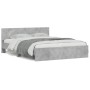 Estructura de cama cabecero y luces LED gris hormigón 160x200cm de , Camas y somieres - Ref: Foro24-3207598, Precio: 200,16 €...
