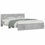 Estructura de cama cabecero y luces LED gris hormigón 160x200cm de , Camas y somieres - Ref: Foro24-3207598, Precio: 200,16 €...