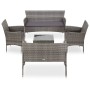 Set de muebles de jardín 5 pzas y cojines ratán sintético gris de vidaXL, Conjuntos de jardín - Ref: Foro24-45894, Precio: 26...