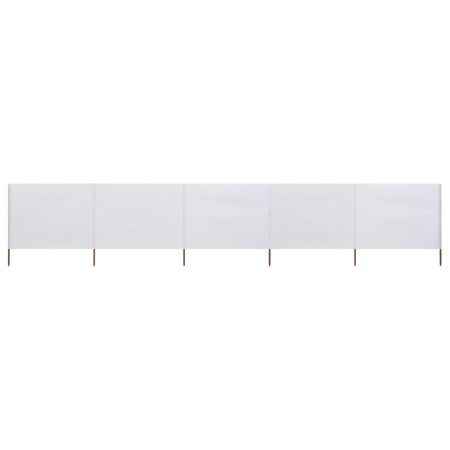 Paravientos de 5 paneles tela blanco arena 600x120 cm de vidaXL, Sombrillas - Ref: Foro24-47160, Precio: 51,86 €, Descuento: %