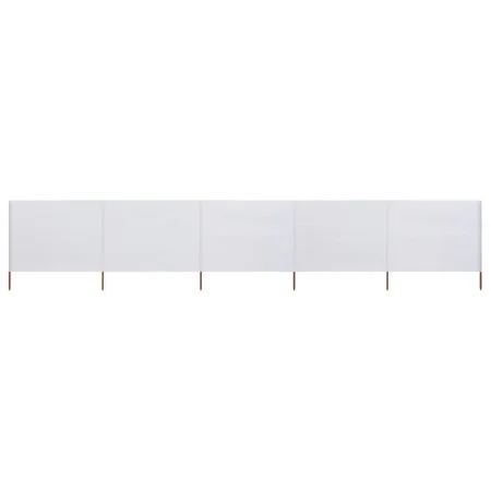 Paravientos de 5 paneles tela blanco arena 600x120 cm de vidaXL, Sombrillas - Ref: Foro24-47160, Precio: 51,15 €, Descuento: %