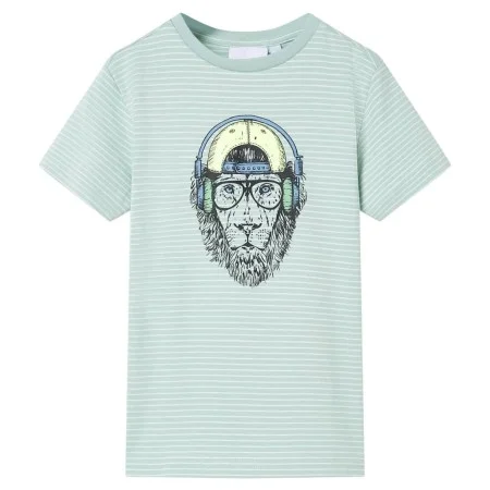 Camiseta infantil con rayas verde menta claro 128 de , Camisetas para niños - Ref: Foro24-12572, Precio: 8,19 €, Descuento: %