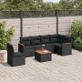 Set de comedor de jardín 7 pzas y cojines ratán sintético negro de , Conjuntos de jardín - Ref: Foro24-3258422, Precio: 470,7...