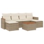 Set sofás de jardín 7 piezas y cojines ratán sintético beige de , Conjuntos de jardín - Ref: Foro24-3258628, Precio: 453,63 €...