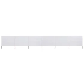 Paravientos de playa de 6 paneles tela blanco arena 800x160 cm de vidaXL, Sombrillas - Ref: Foro24-47180, Precio: 86,37 €, De...