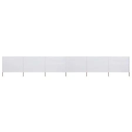 Paravientos de playa de 6 paneles tela blanco arena 800x160 cm de vidaXL, Sombrillas - Ref: Foro24-47180, Precio: 86,37 €, De...