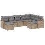 Set de sofás de jardín 9 pzas con cojines ratán sintético beige de , Conjuntos de jardín - Ref: Foro24-3258944, Precio: 569,6...