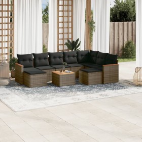 Set de sofás de jardín 10 pzas con cojines ratán sintético gris de , Conjuntos de jardín - Ref: Foro24-3258952, Precio: 564,2...