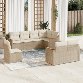 Juego de sofás de jardín con cojines beige 8 pzas ratán PE de , Conjuntos de jardín - Ref: Foro24-3258565, Precio: 554,88 €, ...