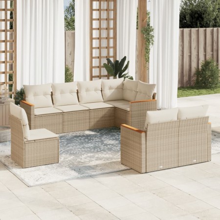 Juego de sofás de jardín con cojines beige 8 pzas ratán PE de , Conjuntos de jardín - Ref: Foro24-3258565, Precio: 554,88 €, ...