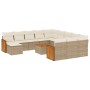 Set sofás de jardín con cojines 13 pzas ratán sintético beige de , Conjuntos de jardín - Ref: Foro24-3260672, Precio: 894,43 ...
