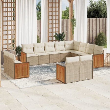 Set de sofás de jardín 12 pzas y cojines ratán sintético marrón de , Conjuntos de jardín - Ref: Foro24-3260595, Precio: 909,1...