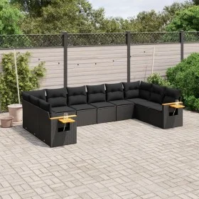 Set de sofás de jardín 10 pzas cojines ratán sintético negro de , Conjuntos de jardín - Ref: Foro24-3259563, Precio: 641,82 €...