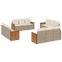 Set de sofás de jardín 12 pzas y cojines ratán sintético marrón de , Conjuntos de jardín - Ref: Foro24-3259916, Precio: 920,7...
