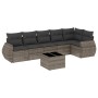 Set de sofás de jardín 7 piezas con cojines ratán PE gris de , Conjuntos de jardín - Ref: Foro24-3221399, Precio: 438,44 €, D...