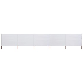 Paravientos de playa de 5 paneles tela blanco arena 600x160cm de vidaXL, Sombrillas - Ref: Foro24-47166, Precio: 72,26 €, Des...