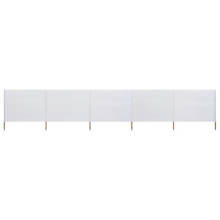 Paravientos de playa de 5 paneles tela blanco arena 600x160cm de vidaXL, Sombrillas - Ref: Foro24-47166, Precio: 72,26 €, Des...