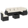 Set de comedor de jardín 7 pzas y cojines ratán sintético negro de , Conjuntos de jardín - Ref: Foro24-3221435, Precio: 406,6...