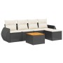 Set de sofás de jardín 6 piezas y cojines ratán sintético negro de , Conjuntos de jardín - Ref: Foro24-3224978, Precio: 328,6...