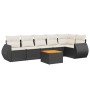 Set de comedor de jardín 7 pzas y cojines ratán sintético negro de , Conjuntos de jardín - Ref: Foro24-3225013, Precio: 403,0...