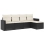 Set de muebles de jardín 5 pzas y cojines ratán sintético negro de , Conjuntos de jardín - Ref: Foro24-3218876, Precio: 274,1...