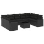 Set de sofás de jardín 10 pzas cojines ratán sintético negro de , Conjuntos de jardín - Ref: Foro24-3219395, Precio: 621,95 €...