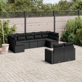 Set de sofás de jardín 8 piezas y cojines ratán sintético negro de , Conjuntos de jardín - Ref: Foro24-3219405, Precio: 565,6...