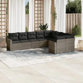 Set de muebles de jardín 9 pzas y cojines ratán sintético gris de , Conjuntos de jardín - Ref: Foro24-3219430, Precio: 533,55...