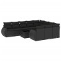Set de sofás de jardín 11 pzas y cojines ratán sintético negro de , Sofás modulares de exterior - Ref: Foro24-3221894, Precio...