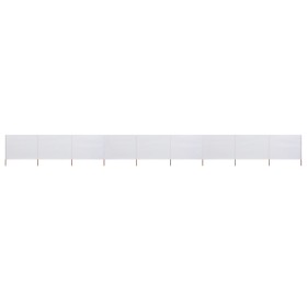 Paravientos de playa de 9 paneles tela blanco arena 1200x80 cm de vidaXL, Sombrillas - Ref: Foro24-47186, Precio: 59,79 €, De...