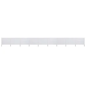 Paravientos de playa de 9 paneles tela blanco arena 1200x80 cm de vidaXL, Sombrillas - Ref: Foro24-47186, Precio: 57,73 €, De...