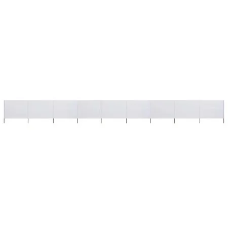 Paravientos de playa de 9 paneles tela blanco arena 1200x80 cm de vidaXL, Sombrillas - Ref: Foro24-47186, Precio: 57,73 €, De...
