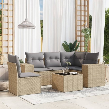 Juego de sofás jardín con cojines 6 pzas ratán sintético beige de , Conjuntos de jardín - Ref: Foro24-3222578, Precio: 394,52...