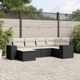 Set de sofás de jardín 6 piezas y cojines ratán sintético negro de , Conjuntos de jardín - Ref: Foro24-3222855, Precio: 382,5...