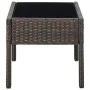 Mesa de jardín ratán sintético marrón 75x40x37 cm de vidaXL, Mesas de jardín - Ref: Foro24-45903, Precio: 75,23 €, Descuento: %