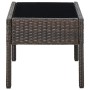 Mesa de jardín ratán sintético marrón 75x40x37 cm de vidaXL, Mesas de jardín - Ref: Foro24-45903, Precio: 76,82 €, Descuento: %