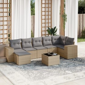 Juego de sofás de jardín con cojines beige 8 pzas ratán PE de , Conjuntos de jardín - Ref: Foro24-3222888, Precio: 493,92 €, ...