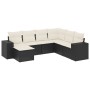 Set de comedor de jardín 7 pzas y cojines ratán sintético negro de , Conjuntos de jardín - Ref: Foro24-3222895, Precio: 392,6...
