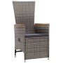 Set de comedor de jardín 9 pzas y cojines ratán sintético gris de vidaXL, Conjuntos de jardín - Ref: Foro24-46044, Precio: 96...