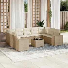 Juego de sofás jardín con cojines beige 10 pzas ratán sintético de , Conjuntos de jardín - Ref: Foro24-3223007, Precio: 683,0...