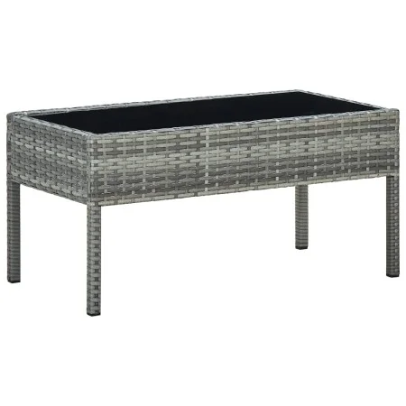 Mesa de jardín ratán sintético gris 75x40x37 cm de vidaXL, Mesas de jardín - Ref: Foro24-45905, Precio: 71,63 €, Descuento: %