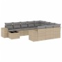 Set de sofás de jardín 11pzas con cojines ratán sintético beige de , Conjuntos de jardín - Ref: Foro24-3223128, Precio: 691,2...