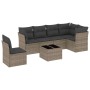 Set de sofás de jardín 7 piezas con cojines ratán PE gris de , Conjuntos de jardín - Ref: Foro24-3249549, Precio: 436,62 €, D...