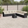 Set de sofás de jardín 10 pzas cojines ratán sintético negro de , Conjuntos de jardín - Ref: Foro24-3249625, Precio: 570,88 €...
