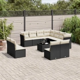 Set de sofás de jardín 12 piezas cojines ratán sintético negro de , Conjuntos de jardín - Ref: Foro24-3249665, Precio: 661,29...
